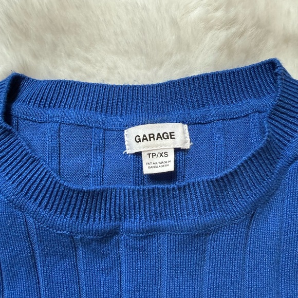 Garage Royal Blue Ribbed Crop Top - Picture 4 of 6